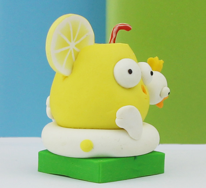 强酸柠檬装扮 植物大战僵尸2桌游 公仔摆件手工软陶 diy饰品 礼物