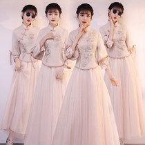 Qipao 2022 New Summer Young Sweet Beauty National Tide Improvement China Wind Womens Clothing Short Style Bridesmaid Service