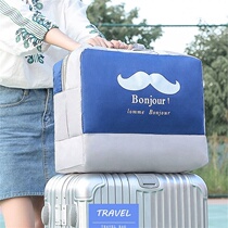 New Smiley beard travel bag duffel bag female portable large capacity Light Super fire folding sleeved lever luggage bag