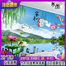 5D stereo TV background wall wallpaper landscape painting wallpaper 8D decorative bamboo and wood fiber integrated wall panel mural
