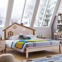 Childrens bed Solid wood bed Nordic single bed Modern simple Boy girl Princess bed American bed Small bed