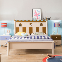 Nordic full solid wood childrens bed for boys 1 5 meters single bed 1 2 household childrens room Youth combination furniture