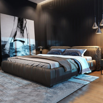 Italian Style Light Lavish Bed Modern Minimalist Master Bedroom With Double Bed 1 8 m Nordic Minimalist Soft Baotou Layer Cow Leather Wedding Bed