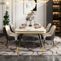 Modern minimalist marble dining table and chairs combined harbour style light extravagant dining table size family type home rectangular dining table