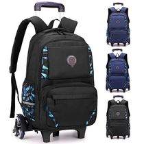 Korean version of large Middle School box tie rod schoolbag junior high school students 6-12 year old girl 1-3-5-6 grade six-wheeled ladder