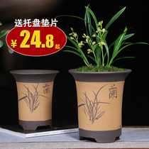 Purple sand orchid flower pot orchid flower pot special pot Clivia balcony special ceramic flower pot special clearance