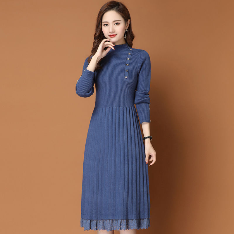 加绒加厚2020秋冬季新款连衣裙女长款