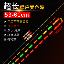 Reed super long rogue color change night light floating big Herring carp carp carp crucian carp floating sensitive day and night dual-purpose electronic label