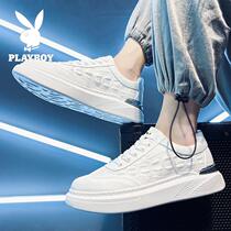 Playboy mens shoes spring 2022 new Korean style casual white shoes trendy all-match sports leather skate shoes