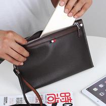 New Hand Grab Bag Mens Handbag Mens Bag Soft Leather Large Capacity Headlayer Bull Leather Hand Grip Bag Casual Envelope Wallet Wallet