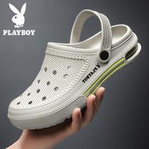 Floral Playboy sandals 2022 Summer new dongle shoes Baotou sandals Mens non-slip Soft bottom Beach Shoe Men
