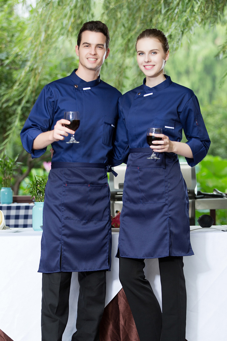 法式厨师服装女 饭店食堂糕点餐厅制服 西点烘焙工作服白色秋