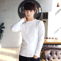 Autumn and winter tide men Korean version of slim round neck solid color sweater youth Japanese knitwear pullover thread clothes tide tide man