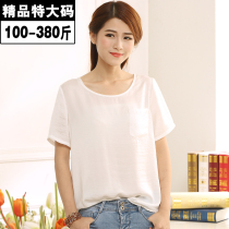 Extra-large size womens clothing spring and summer snowspun shirt short sleeve blouses with slim fit and fat MM thin 200 catty 300 catty