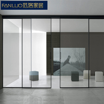 Chengdu Aluminum Alloy Narrow Side Glass Push-and-door Living Room Kitchen Balcony Partition Modern Minima Glass Moving Door Customised