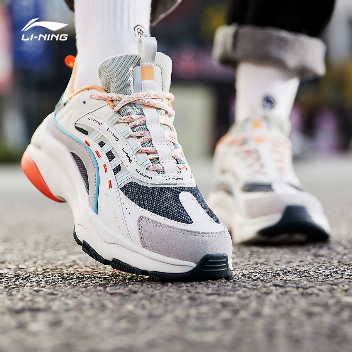 李宁休闲鞋女鞋2020新款老爹鞋官方正品运动鞋复古增高鞋子