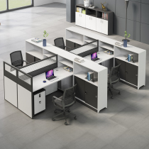 Simple modern office table and chair combination staff screen Station Office 2 4 6 person table card holder