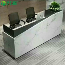 Company front table custom cashier bar welcome desk spot imitation marble reception desk simple modern