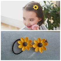 Children baby hair jewelry pearl sunflower hair rope girl sunflower Hairband baby full bag hair card