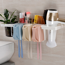 Shuangqing hair dryer rack free punching bathroom bathroom shelf multi-functional 5157 hair dryer hanger