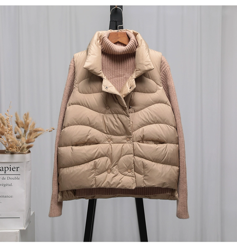 Áo khoác vest nữ dáng ngắn của phụ nữ mùa thu / đông 2020 phiên bản mới của Hàn Quốc của áo khoác nhẹ và rộng rãi áo khoác vest ghi lê áo khoác vest - Áo vest