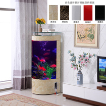 Light luxury European-style semi-circular fish tank living room small household semi-circular floor-to-ceiling glass goldfish tank eco-free water change