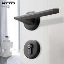 Monochun Indoor Silent Magnetic Attraction Wooden Door Lock Grey Bedroom Toilet Solid Wood Room Door Handle Universal Lock