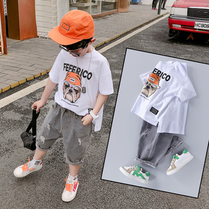 男童夏装2019新款套装男孩潮衣儿童夏款洋气夏季帅气宝宝韩版童装