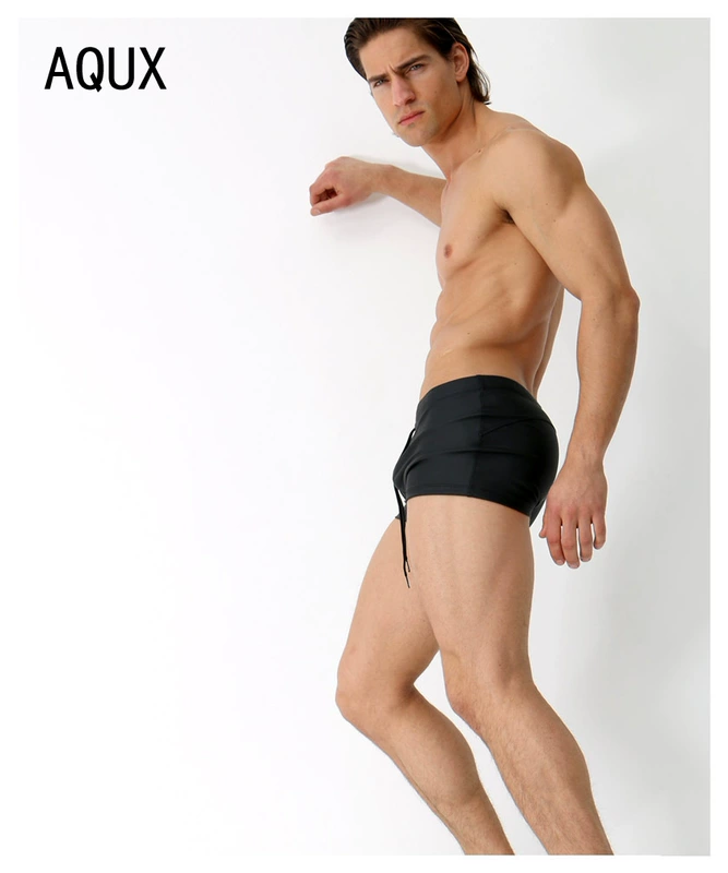 AQUX thương hiệu đồ bơi nam quần bơi boxer nhỏ thời trang quần đùi thể dục sexy bốn góc quần spa quần đi biển - Nam bơi đầm