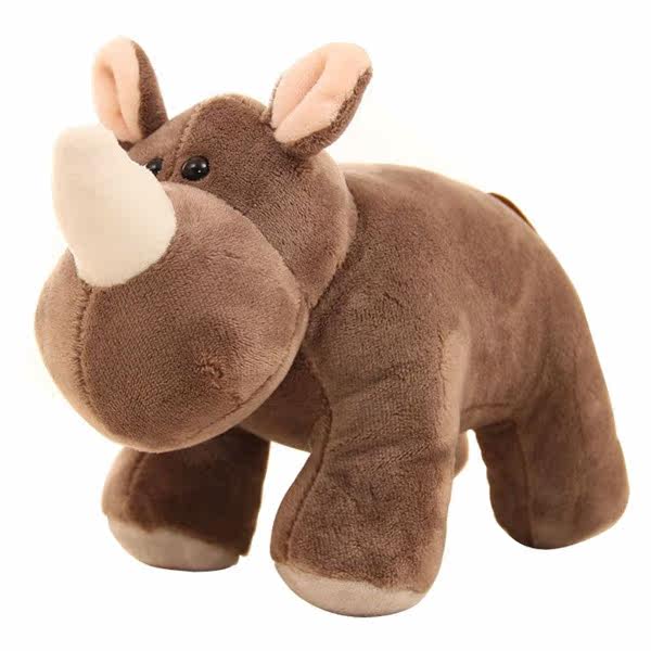 仿真动物犀牛公仔毛绒玩具一只
