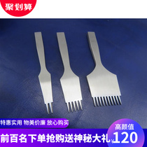 Slip-beveling and beheaded tooth slit polishing diy hand leather punching tool chisel