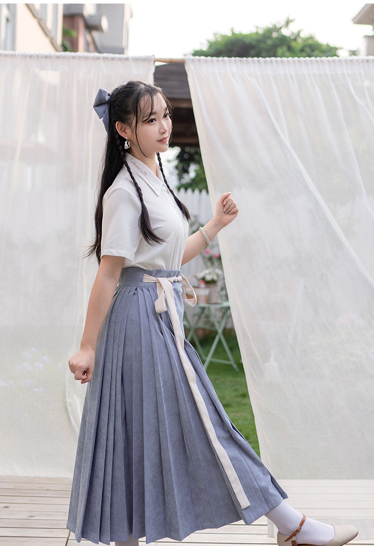 衫袂语汉服【雾色】中长马面裙明制纯色百搭春秋冬学生半身裙