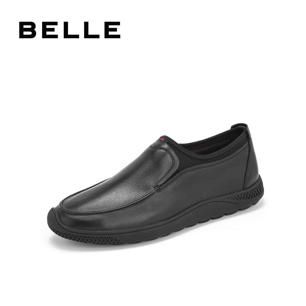 百丽男鞋2019秋冬鞋子一脚蹬牛皮商务休闲皮鞋男软皮b1212am9