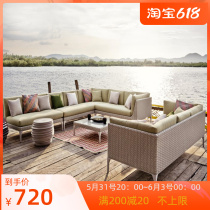 Outdoor Rattan Sofa Furniture Living-room Rattan Combined Rattan 3 Sofa Outdoor Sunscreen Waterproof Yangguang House