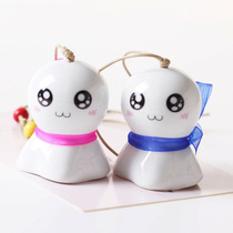 Original Jingdezhen ceramic wind chimes cute ribbon butterfly strong sunny doll White octopus student female hipster
