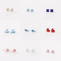 Ceramic small jewelry original design hipster student female earrings niche new earrings steel needle New Compact