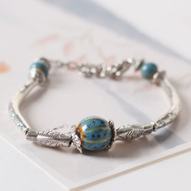 Jingdezhen Ceramic Jewelry National Windows Ying Ying Curved Bracelet Women Rope Adjustable Size