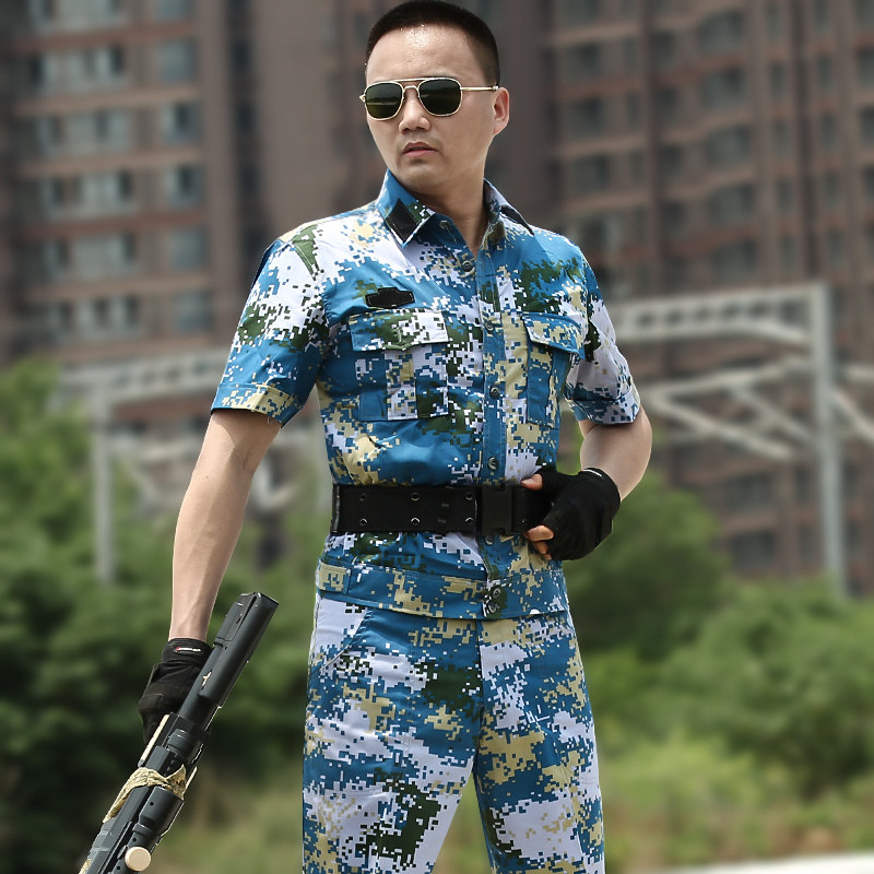 陆军军训衣服套装男丛林迷彩服军装短袖特种兵衣服作战训练服陆军