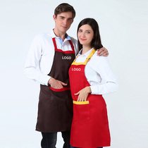 Waterproof apron custom printed logo printing restaurant fast food restaurant hot pot restaurant Japanese overalls home oil-proof custom