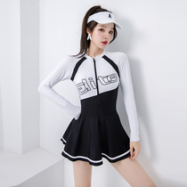 New Swimsuit Woman Connected Dress Sports Leisure Long Sleep Sleeve Red Sleep Student Fashion Swimsuit Beach Swimsuit