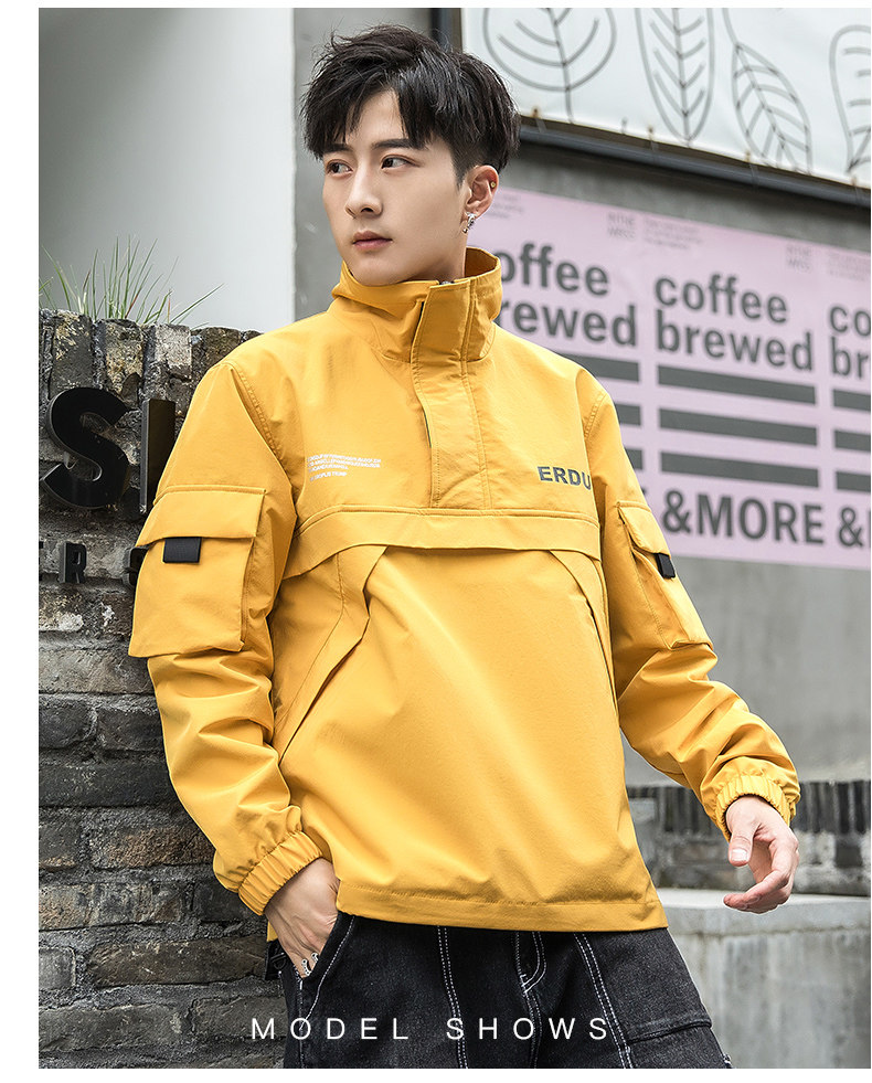 新款时尚港风工装套头夹克男休闲学生夹克套头衫男a305w590p60