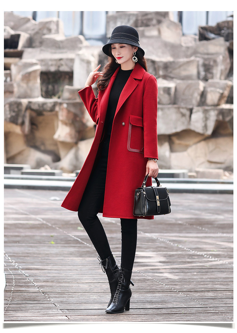 2020年冬季新款羊毛大衣女装双面呢大衣