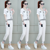 Summer 2021 new casual fashion suit women Korean loose short sleeve sportswear Foreign Air Age two-piece set
