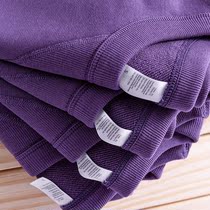 Black Bryn Purple 340g heavy hairy ring cloth pure cotton set head sweatshirt autumn pure color thick real violet blouse male and female