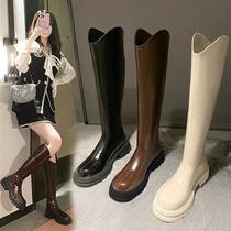 Douyin with the same hot sale selection C21322321 boots V mouth thick bottom knight boots Korea