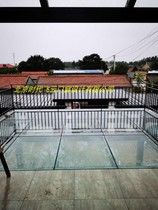 Steel structure building two-story platform clamping rubber hollow tempered glass turn-way stair guardrail Yangguang room sealing terrace