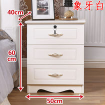 Bed head cabinet 2021 new with lock Oued bedroom bed head cabinet plus lock small family type three-draw minimalist about modern white