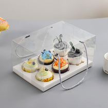 Transparent cup cake box 2 4 6 12 grain cups packing box Mafen Cup Ins wind cupcake transparent packaging box