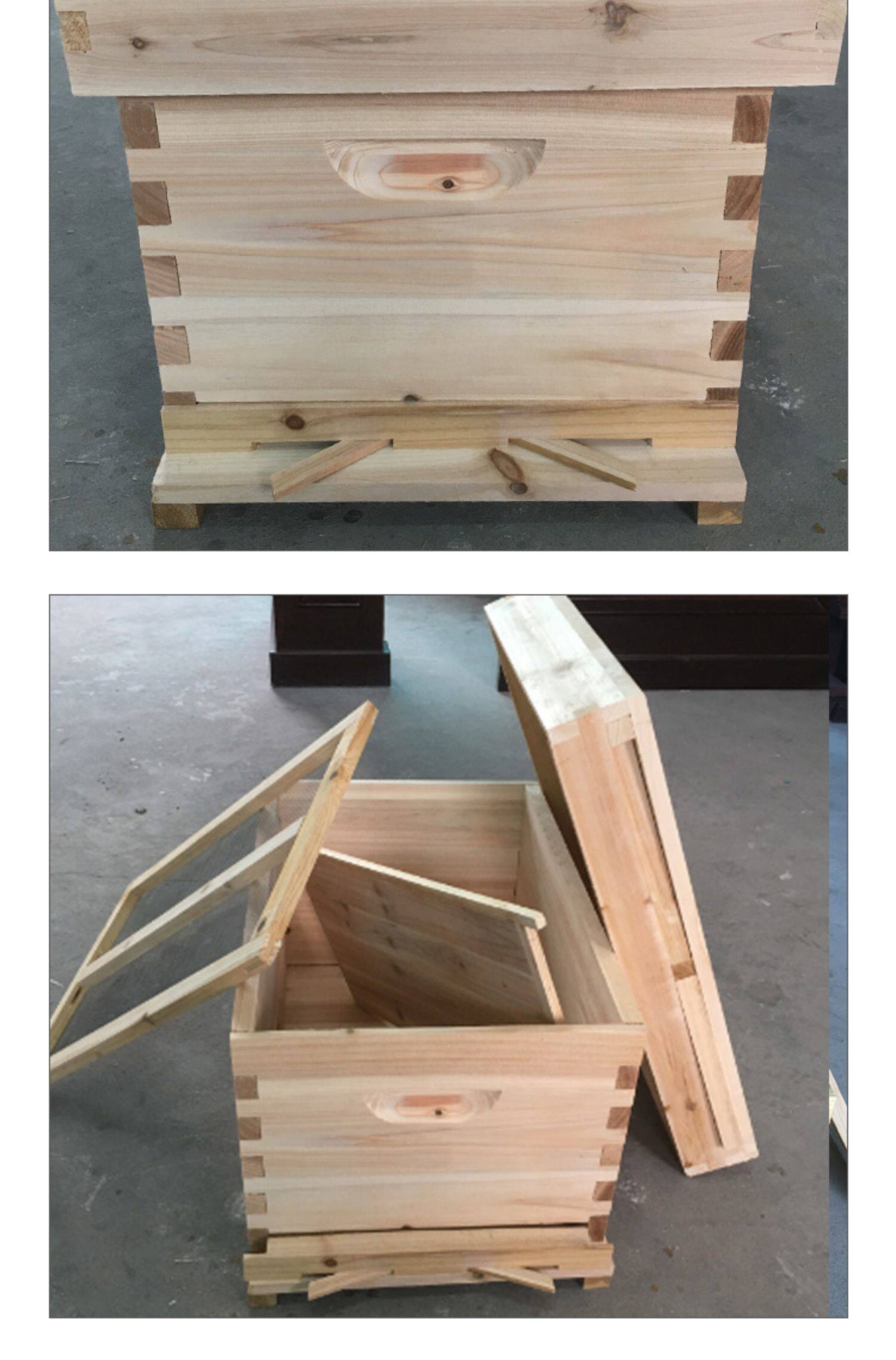 中蜂蜂箱标准七框蜂箱不煮蜡烘干杉木蜂箱双面抛光养蜂工具用品