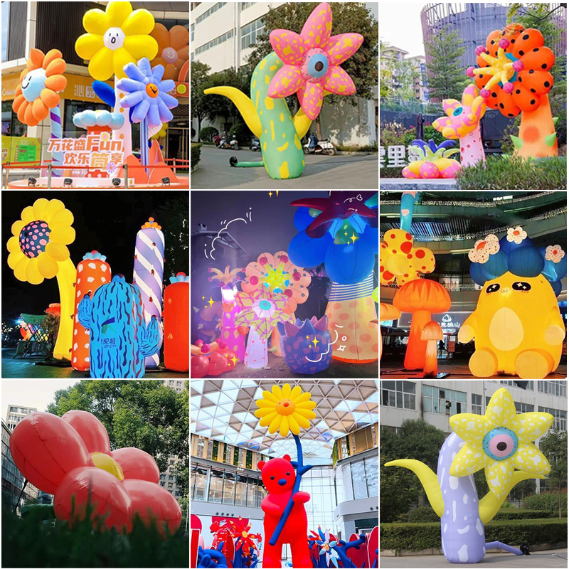 Inflatable large flower flower gas model Customized Wind Scenic Area Mall Outdoor Beauty Chen Plant Amusement Park Custom Qi Die Spring